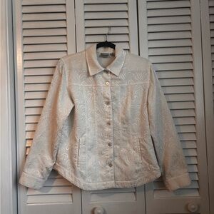 Chico's Cream Embroidered Jacket Size 1.5